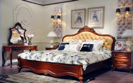 法式家具床图片