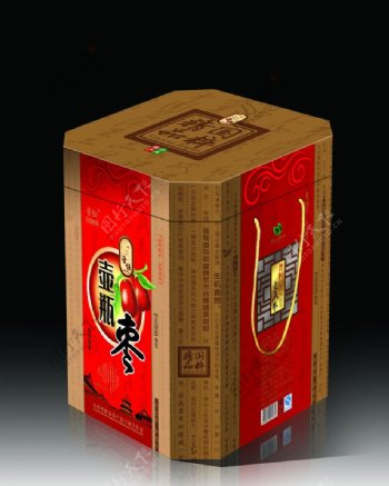 高档红枣包装礼盒平面图图片