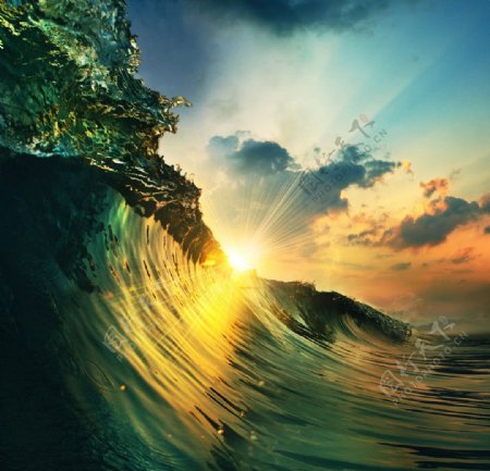 霸气海浪素材图片