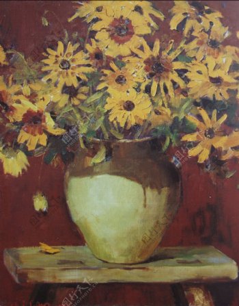 花卉花瓶油画图片
