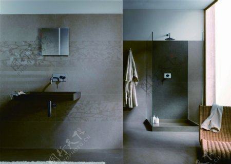 瓷砖卫浴套间浴室洁具图片