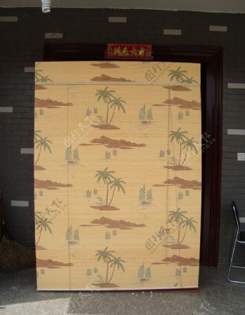 竹窗帘卷帘订做图片