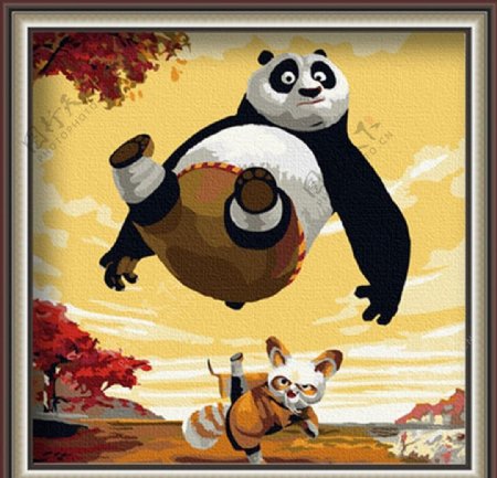 功夫熊猫数字油画图片