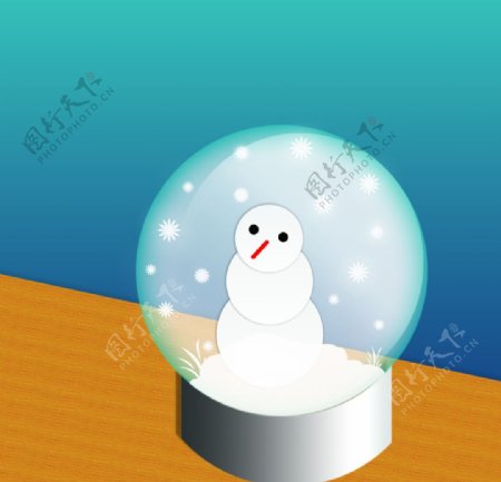 水晶球雪人图片