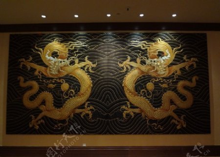 九龙湖度假村商务厅双龙壁图片