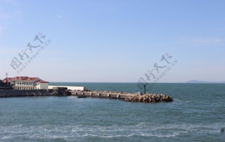 蓬莱码头海上风景图片