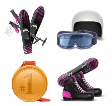 滑雪用具雪橇护目镜图片