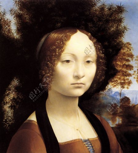 达芬奇油画女人图片