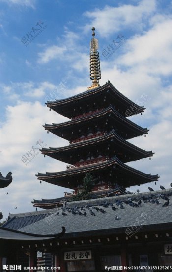 日式建筑塔图片