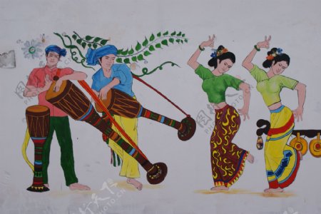 傣族壁画图片