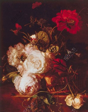 写实油画蔷薇玫瑰花卉图片