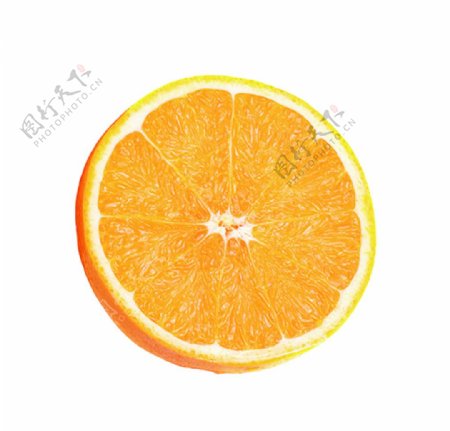切开的香橙图片
