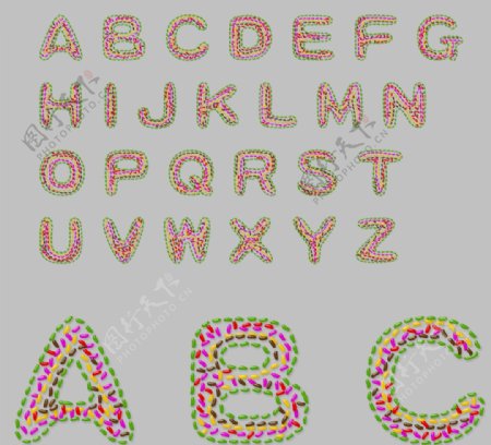 彩色糖果字母图片