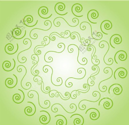 浅草绿螺旋形花纹图片