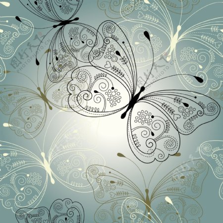 蝴蝶花纹素材图片