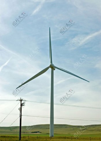 风力发电机特写图片
