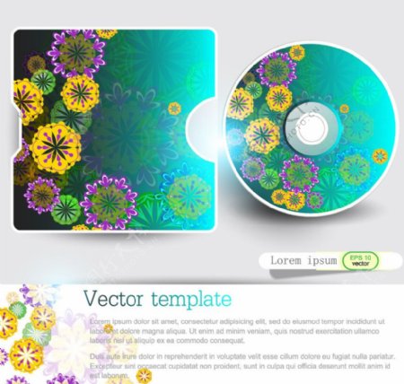 梦幻花纹花朵cd包装设计图片