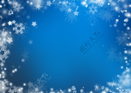 蓝天白雪背景图片