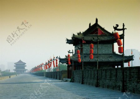 陕西西安城墙图片