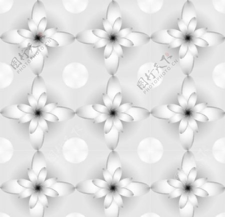 白色立体花纹图片