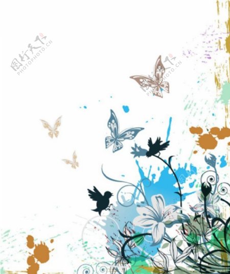 欧式花朵壁纸背景设计图片