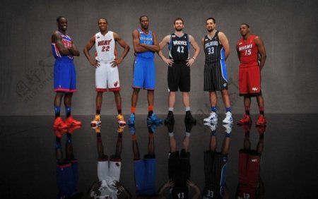 2012年NBA全明星赛三分球大赛全家福图片