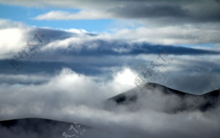 青藏高原云海图片