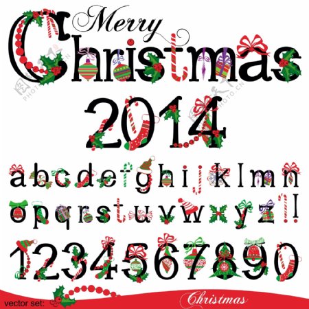 圣诞字母数字图片
