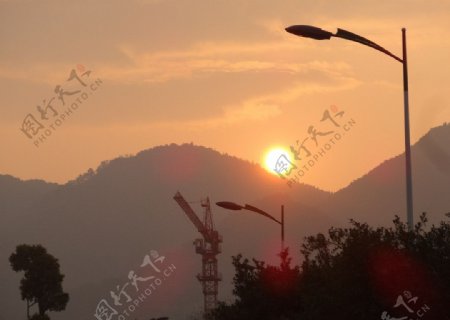 日落西山图片