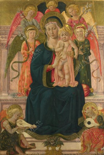 圣母圣婴与天使普查图片
