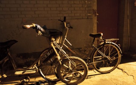 巷子里的自行车图片