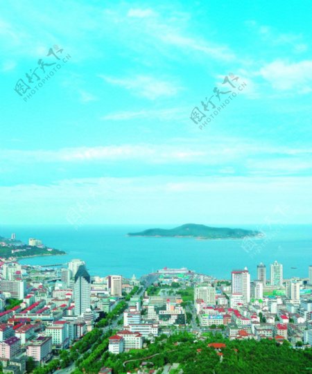威海刘公岛远景图片