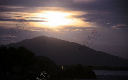 海南蜈支洲岛沙滩黄昏图片
