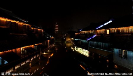 江南古镇乌镇夜景图片