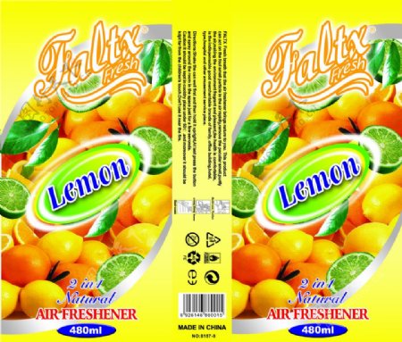 柠檬香型空气清新剂包装图片