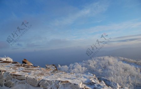 雪峰观景图片