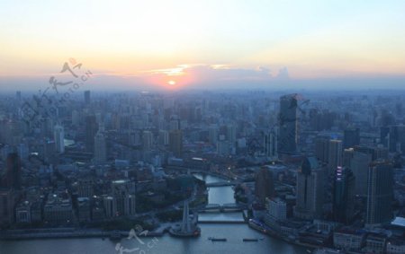 上海傍晚全景图片