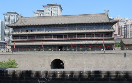 西安城墙箭楼图片