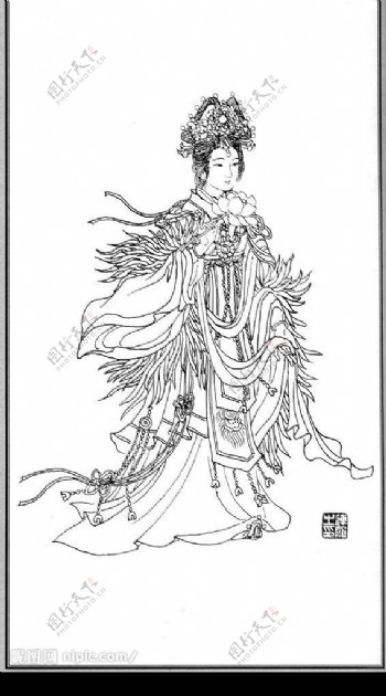 中国神话人物035玉女图片