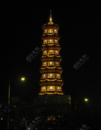广州赤岗塔LED照明夜景图片