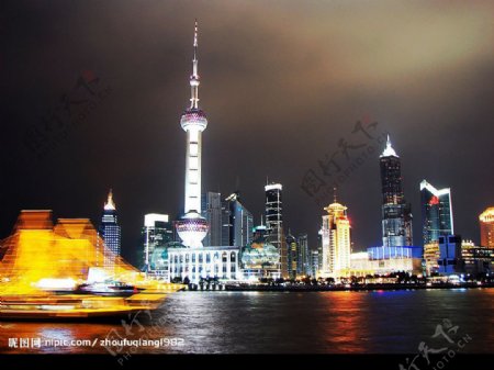 上海浦江东岸夜景图片