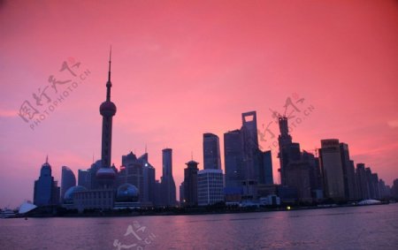 上海朝霞图片