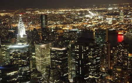 纽约的曼哈顿夜景图片