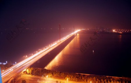 杭州钱江新城边CBD附近钱江三桥夜景自拍图片