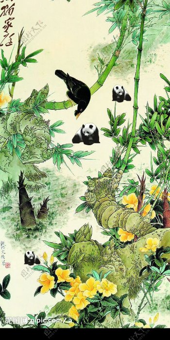 熊猫家庭图片