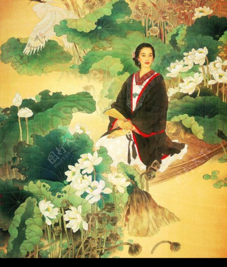 国画美女图片