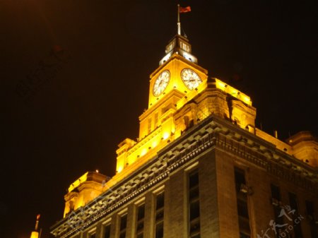 上海外滩海关大楼夜景图片