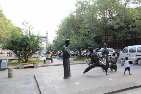 西安回民街雕塑图片