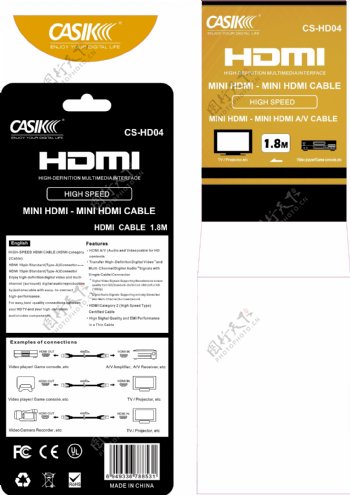 HDMI线包装图图片