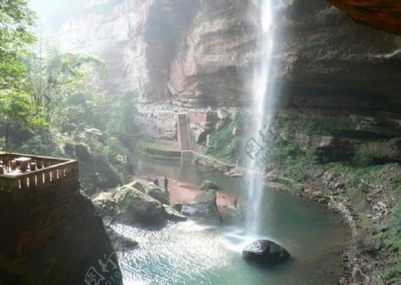 川西竹海瀑布图片